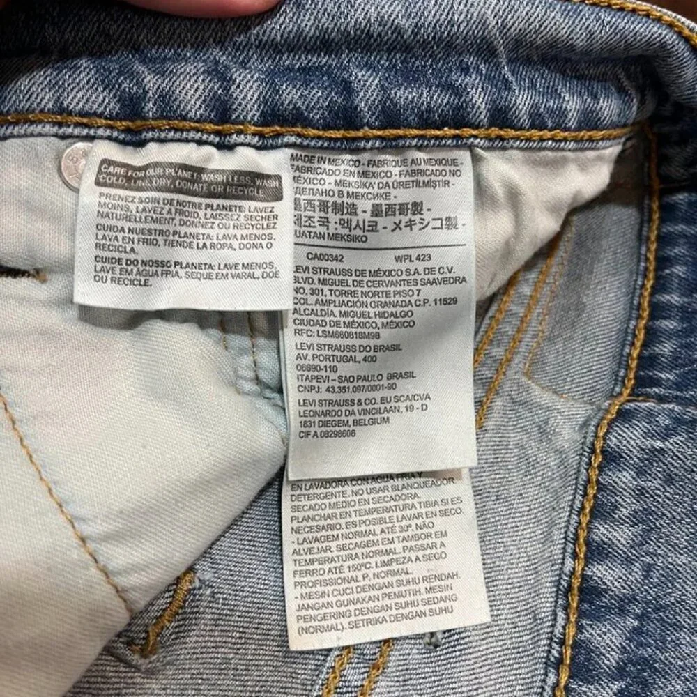 Levi’s 505 Regular Fit Straight Leg Jeans Light Wash Blue 40x32